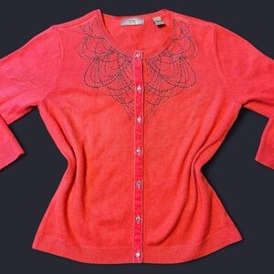 Y2K Grunge Red Knit Cardigan by i.e. Petite!